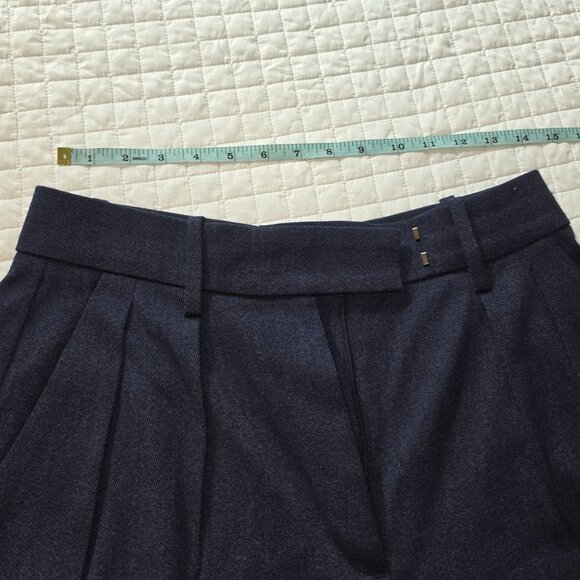 Banana Republic Womens Navy Wide-Leg Pleated Trousers, Size 4 Polyester/Viscose - Picture 7 of 7